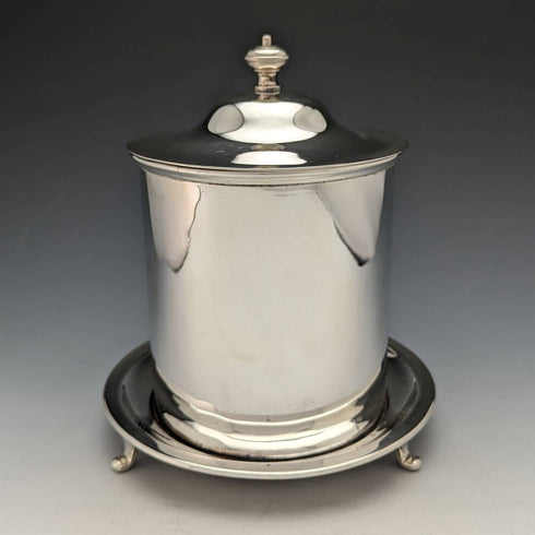 British Antique Silver Plated Biscuit Barrel Henry Atkin